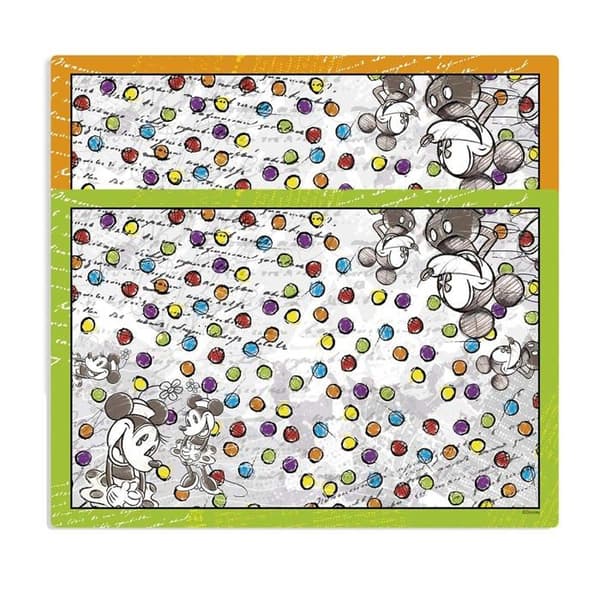 Egan underlägg - fathållare - LWM63/07AV - Set med 2 orange och gröna Mickey och Minnie bordstabletter