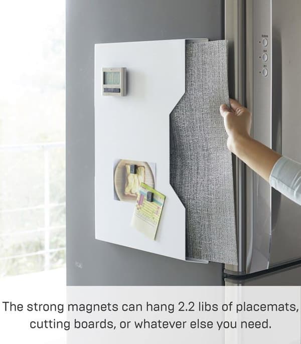Yamazaki home - 4886 - Vit modern magnetisk förvaringsunderlägg för bordstabletter upp till 50 cm