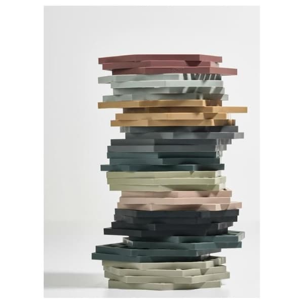 Underlägg - ZONE DANMARK - Svart silikon - Sexkantig form - Triangelmönster - 16cm x 14cm x 0.9cm