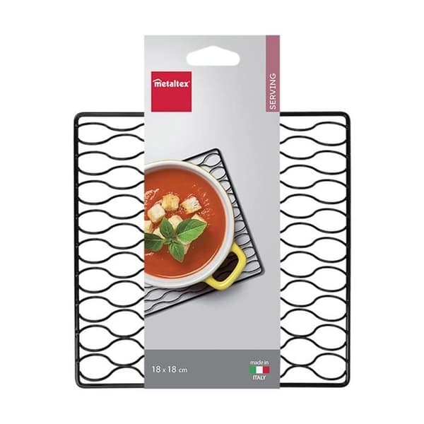 Dessous de plat - porte-plat Metaltex - 202910004 - Espiral Dessous de Plat Métallique Svart 18 x 18 x 1 cm