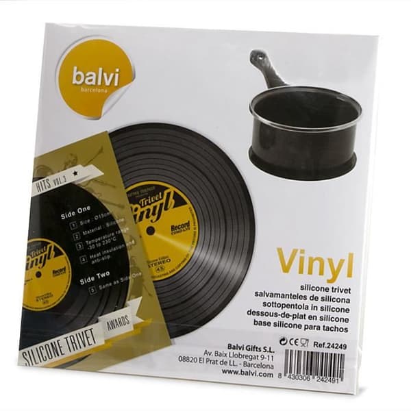 Pot Coasters vinylplattunderlägg - Svart - Diameter 15 cm