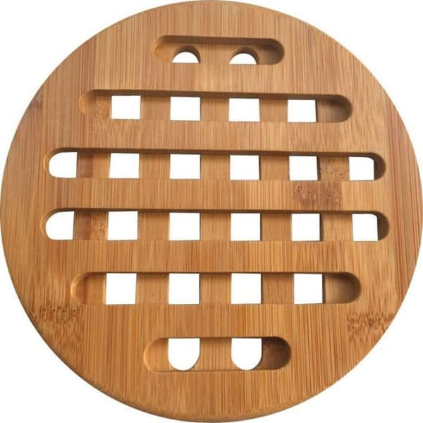 Dessunderlägg - bärplatta Kinghoff SET AV RUNDAL UNDERLAG I BAMBUS 17,5 cm [KH-1215]