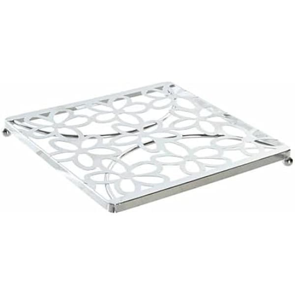 Underlägg - DKD Heminredning - Silvermetall - 18 x 18 x 1,5 cm - Bordsdekoration - Elegant och praktiskt