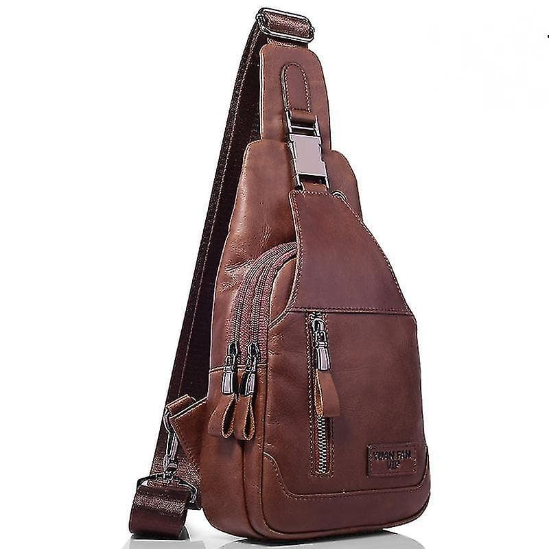 Crossbody Bag Läder Axelväska Sportväska Casual Bag Backpa för män