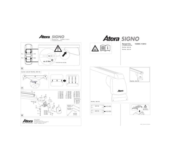 Tagramme alu CLIO 5-dørs 05-12