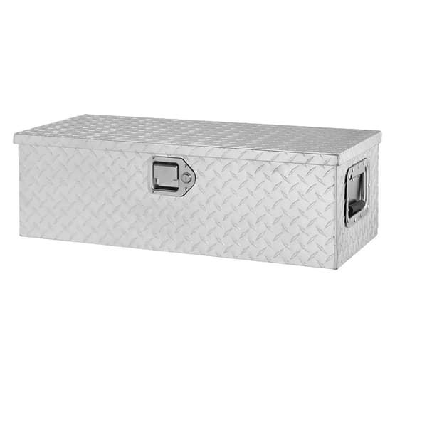 Lastbilslåda för lastbil, högpresterande aluminium, sidohandtag, låsnyckelförvaring, 30x13x9,6 silverfärgad