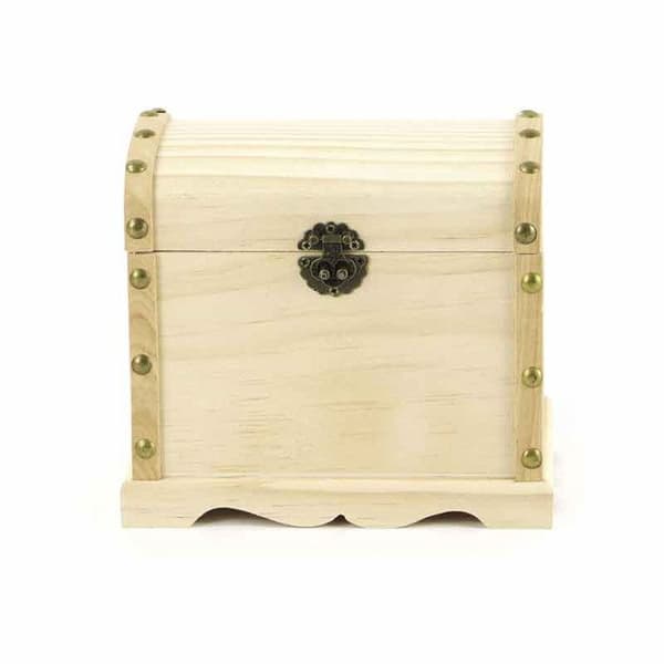 Träbox - Medium modell - 18 x 16 x 12 cm - Massivt trä - Brun - Litet komplementmöbel
