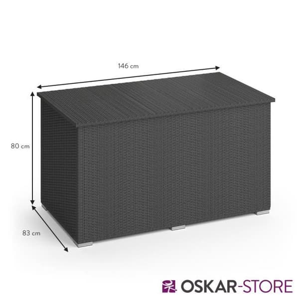 Trädgårdsmöbler 203 Polyrattan kuddlåda 950L årg