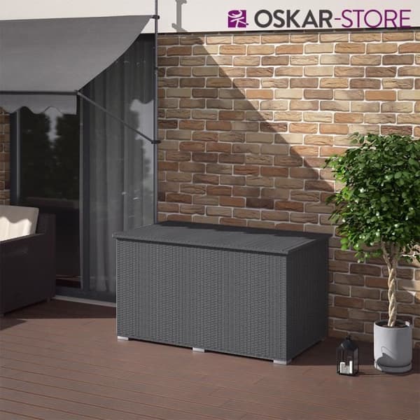 Trädgårdsmöbler 203 Polyrattan kuddlåda 950L årg