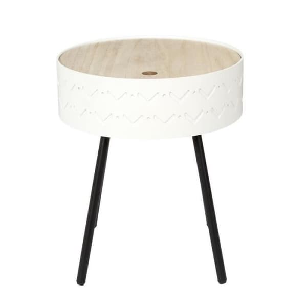 Bordstablett &amp; Förvaringslåda Eugénie 45cm Vit - Paris Prix - Metall - Essentiell