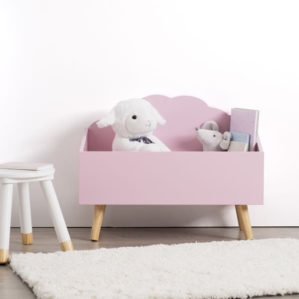 Leksakslåda - Atmosphera - Moln - Rosa - MDF - 58x28x45 cm