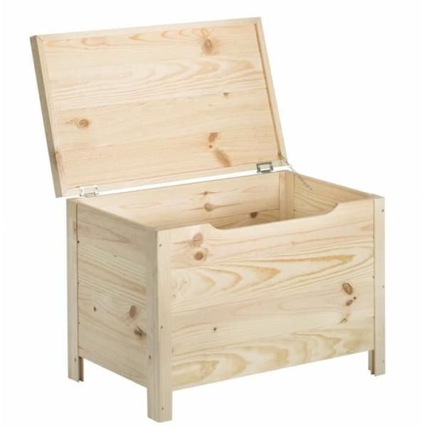 Rå massiv furu förvaringslåda 85L 70 x 40 x 48 cm