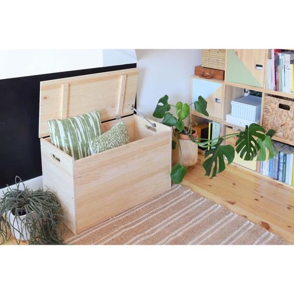 Förvaringskista - 80 x 40 x 50 cm - massiv furu