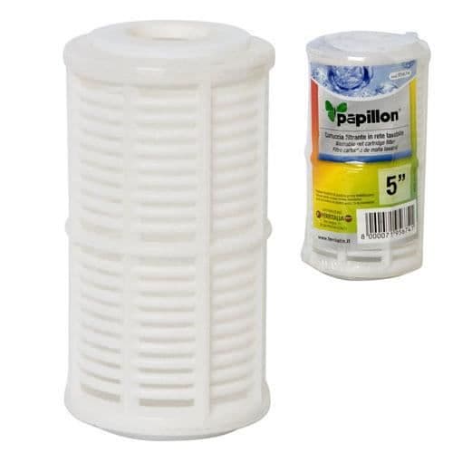Filter - Vit - Tvättbar nätpatron 5' - Plast - Harts - Eliminerar föroreningar