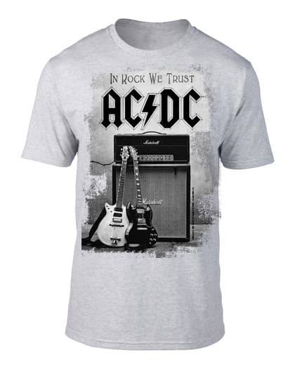 AC/DC In rock we trust Harmaa T-Paita