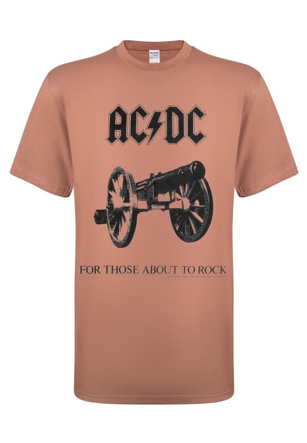 AC/DC For Those about to rock Brown mens t-shirt
