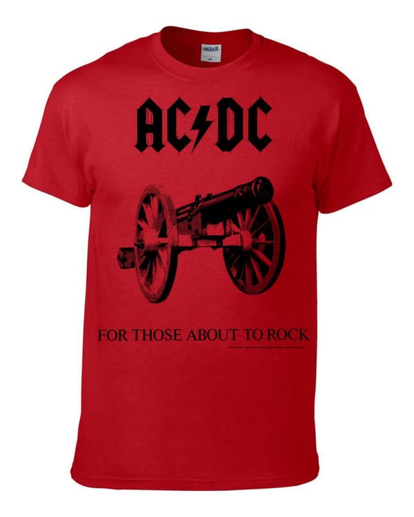 AC/DC For Those about to rock  red mens t-shirt