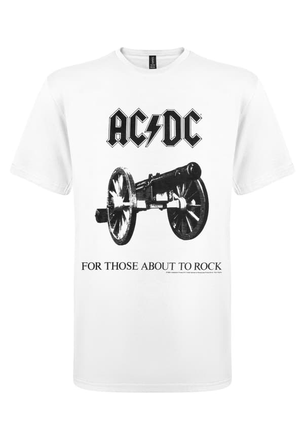 AC/DC  For Those about to rock  white T-Paita