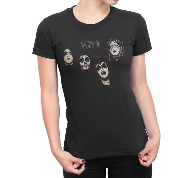 Kiss - 1974 Ladies T-SHIRT Sort Ex Large
