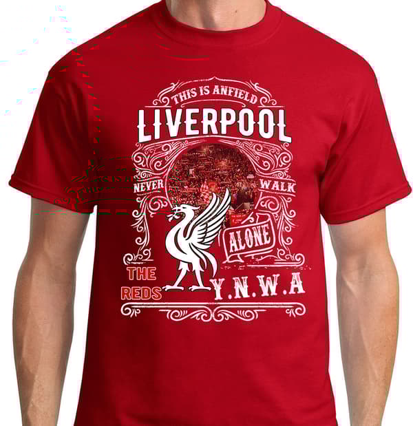 Liverpool vintage stil t-shirt - YNWA