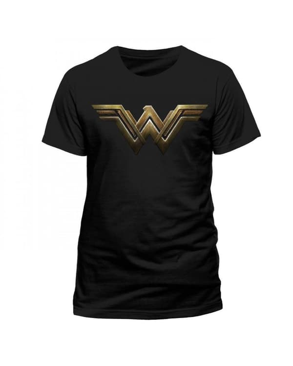 DC Comics WONDER WOMAN MOVIE - MAIN LOGO   T-Shirt Sort Large