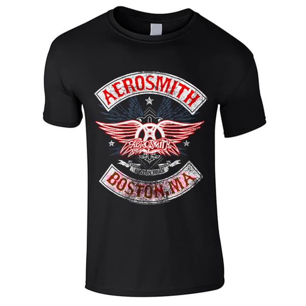 Aerosmith - Boston Pride    Lasten T-Paita Musta 140 cm, 9-10 Y