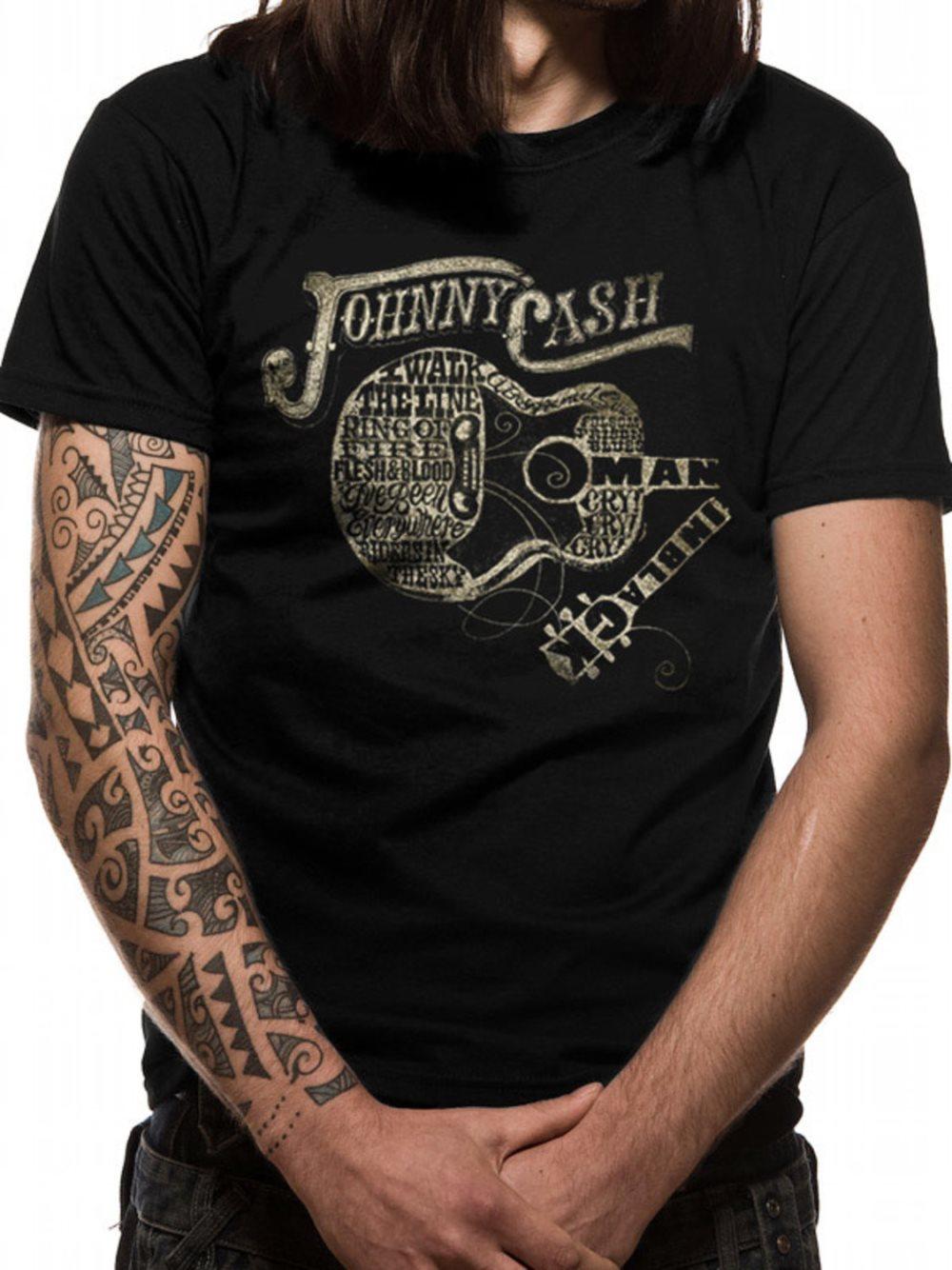 JOHNNY CASH - GUITAR TEXT T-Shirt