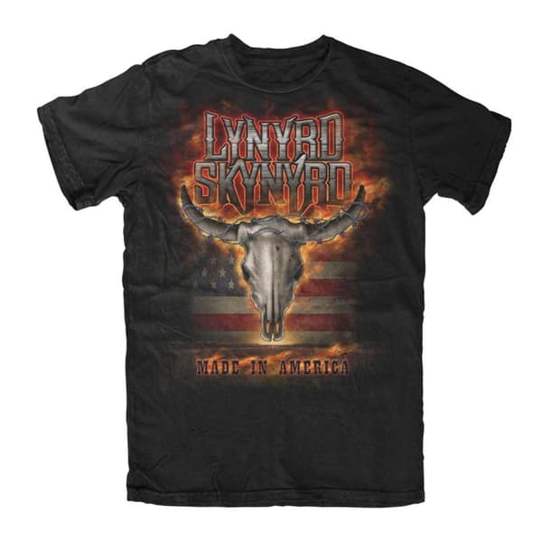 Lynyrd Skynyrd - Flaming Skull  T-Shirt Svart Large