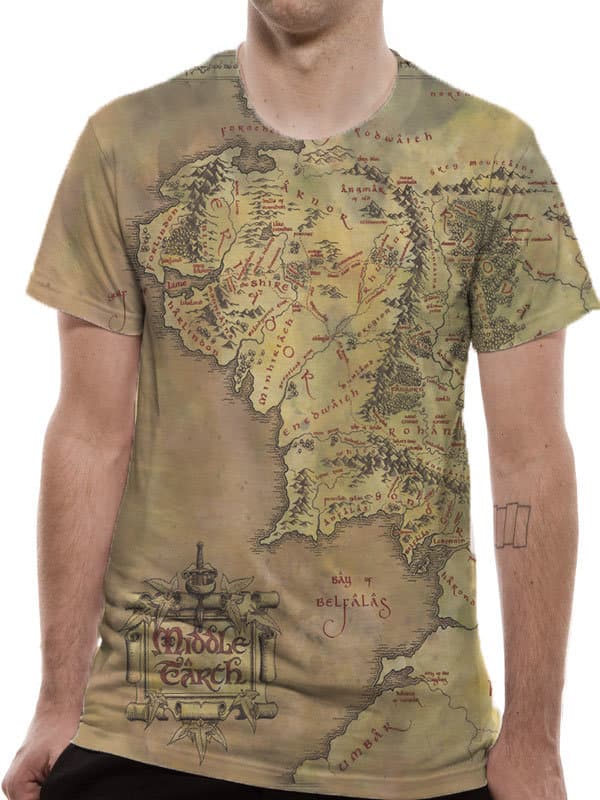 Lord Of The Rings - Middle Earth Map T-Shirt