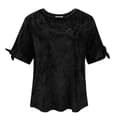 Miniatyrbillede 1 af 2: Kvinders top, velour, sort