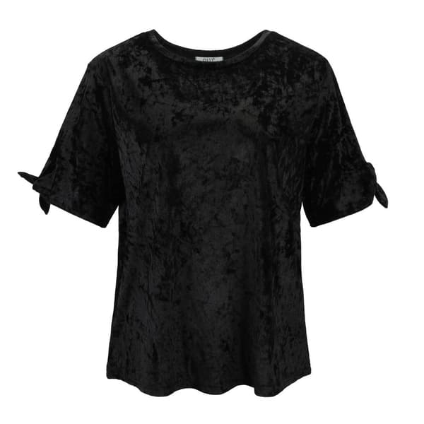 Kvinders top, velour, sort Sort M