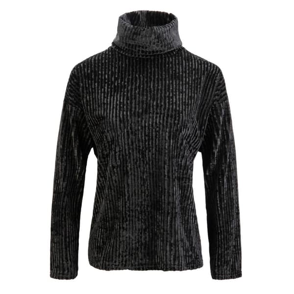 Poloshirt, velour, sort