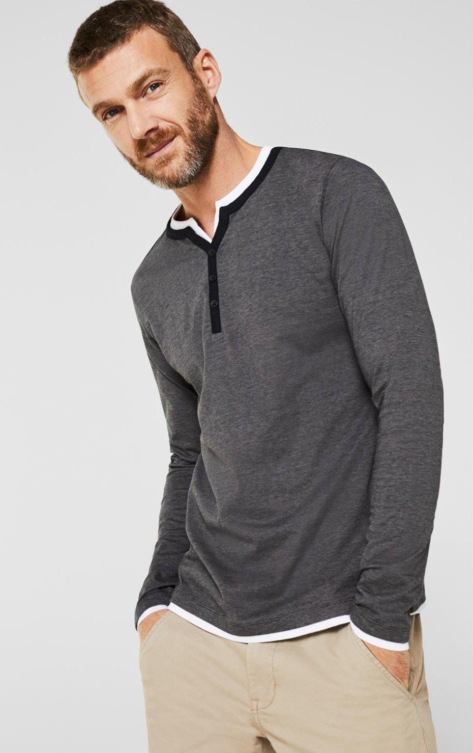 Esprit - L.Ä. T-shirt 990EE2K313 Henley 2in1