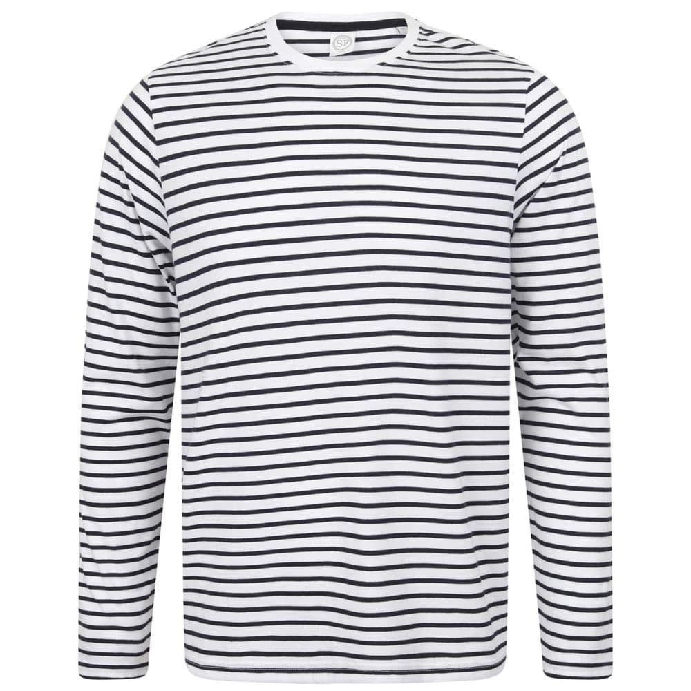 Skinni Fit Unisex långärmad randig T-shirt