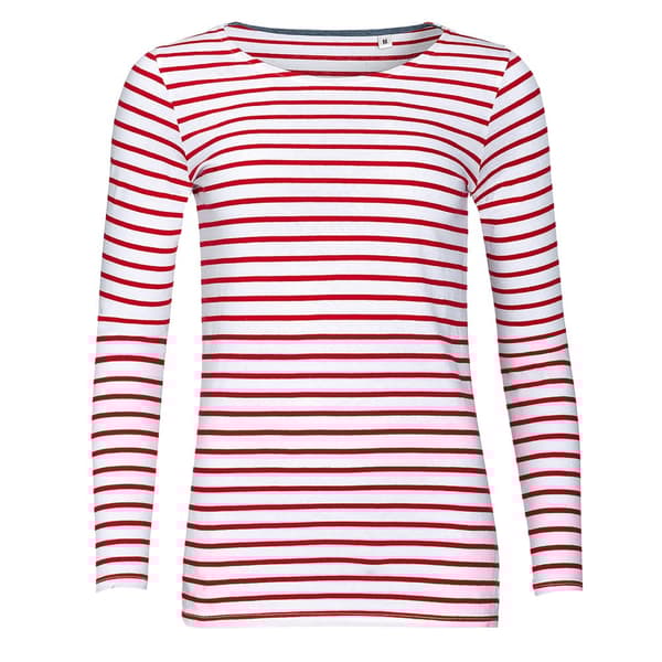 SOLS Womens/Ladies Marine Long Sleeve Stripe T-Shirt