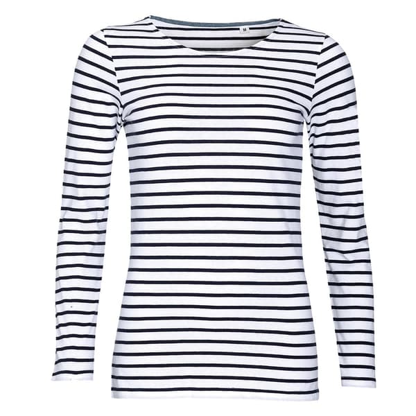 SOLS Womens/Ladies Marine Long Sleeve Stripe T-Shirt