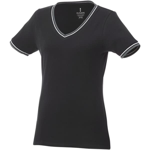 Elevate Kvinnor/Damer Elbert Pique T-Shirt Black/Grey Melange/White 2XL