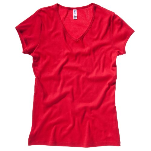 Bild av Bella + Canvas Damer / baby-ribb kortärmad v-ringad T-shirt