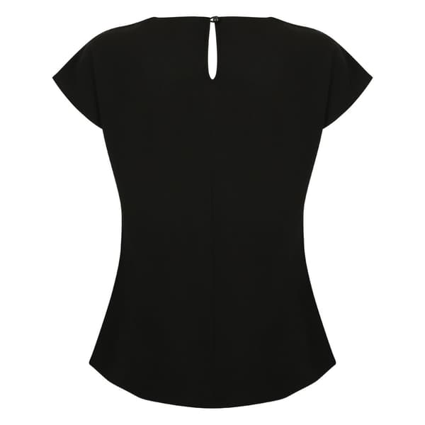 Henbury Womens/Ladies Pleat Front Short Sleeve Top