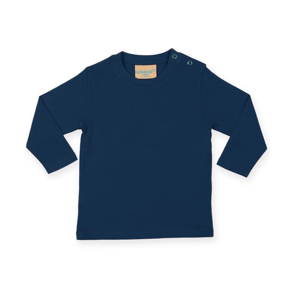 Larkwood Baby Unisex unisex T-shirt med lång ärm och slät yta