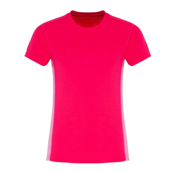 TriDri Womens/Ladies Contrast Panel Performance T-Shirt Hot Pink/Pink Melange M