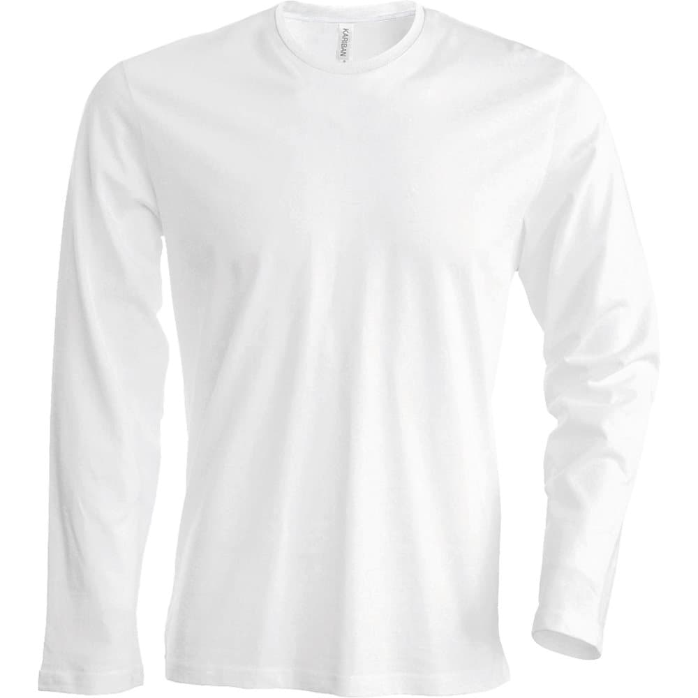 Kariban Slim Fit långärmad T-shirt med halsringning för män