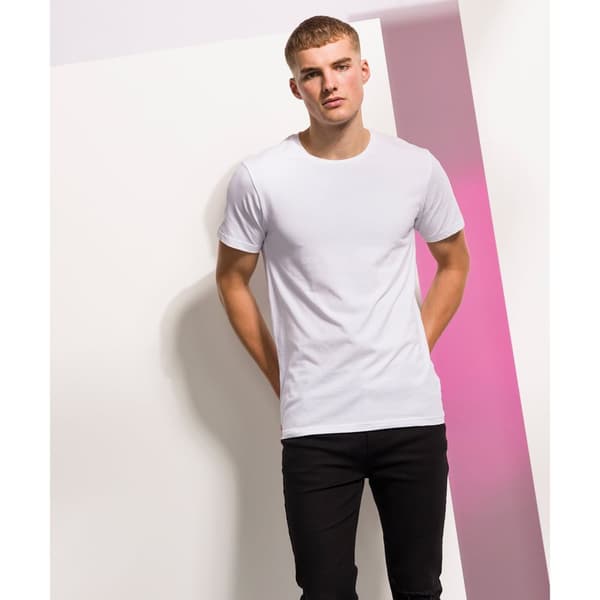 Skinni Fit Män Mens Feel Good Stretch kortärmad T-shirt