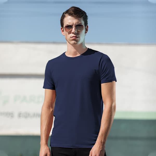 Skinni Fit Män Mens Feel Good Stretch kortärmad T-shirt