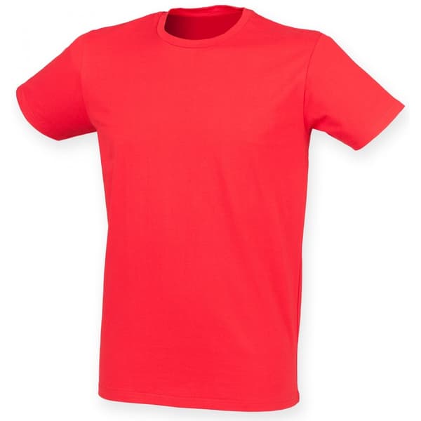 Skinni Fit Män Mens Feel Good Stretch kortärmad T-shirt