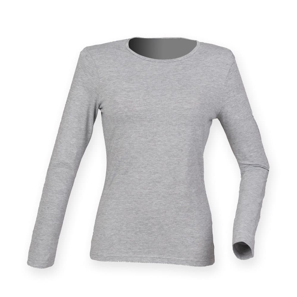 Skinni Fit Womens/Ladies Feel Good Stretch långärmad T-shirt med lång ärm