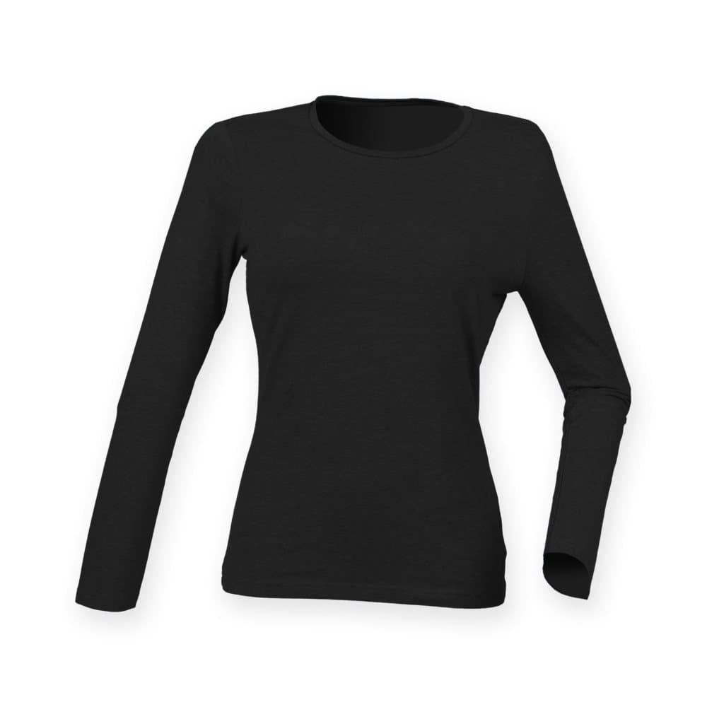 Skinni Fit Womens/Ladies Feel Good Stretch långärmad T-shirt med lång ärm
