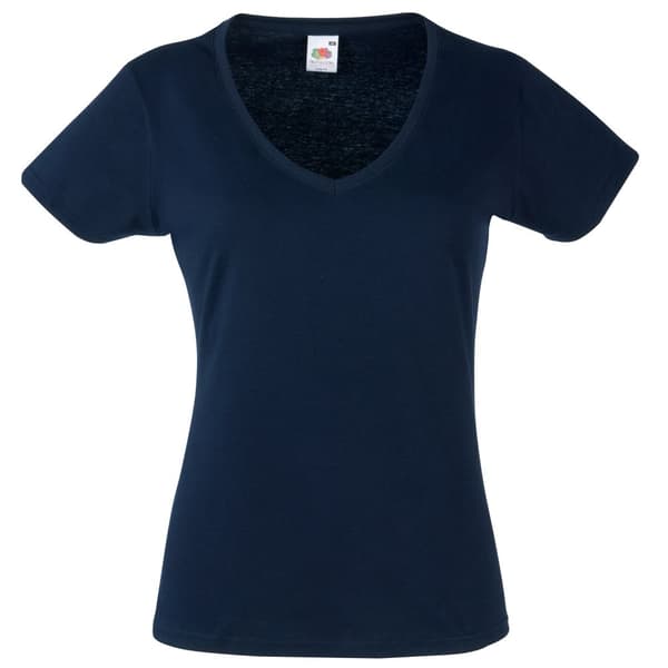 Fruit of the Loom Womens/Ladies Valueweight V Neck Lady Fit T-Shirt Deep Navy M