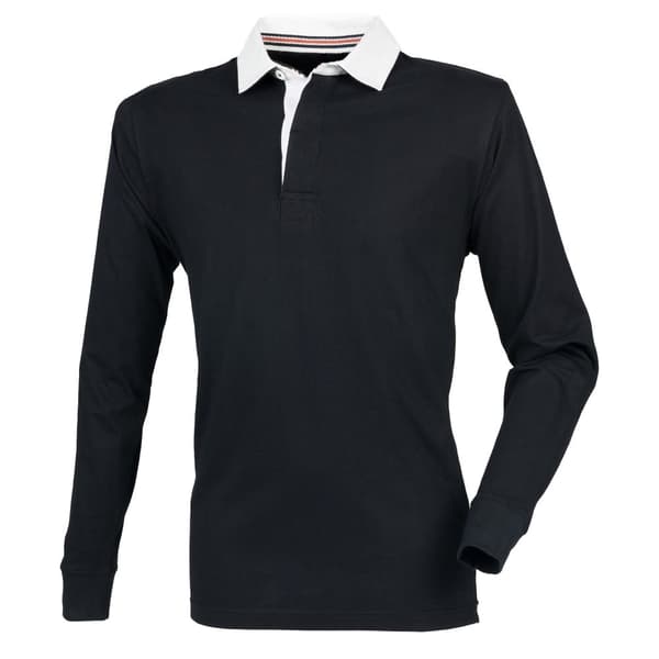 Front Row Mens Premium långärmad rugbytröja/topp för män Black M
