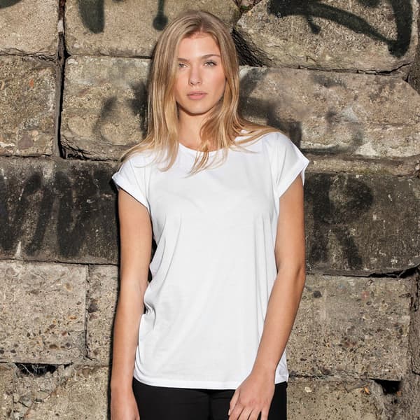Build Your Brand T-shirt med forlænget skulder til kvinder/damer